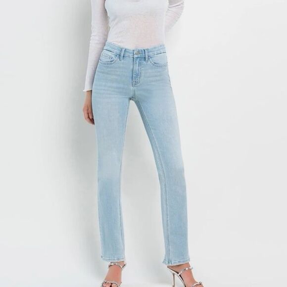 Flying monkey blue light wash straight leg jeans - Picture 1 of 6